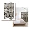 Homeroots 3 Panel Grey Room Divider with Tropical leaf 376794 - alternate 3